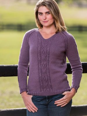 Top-Down Cable and Diamond Pullover
